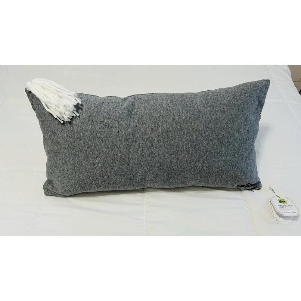 Pottery Barn Dr. Seuss The Grinch Dear Santa Christmas Holiday Pillow Sz 12x24in